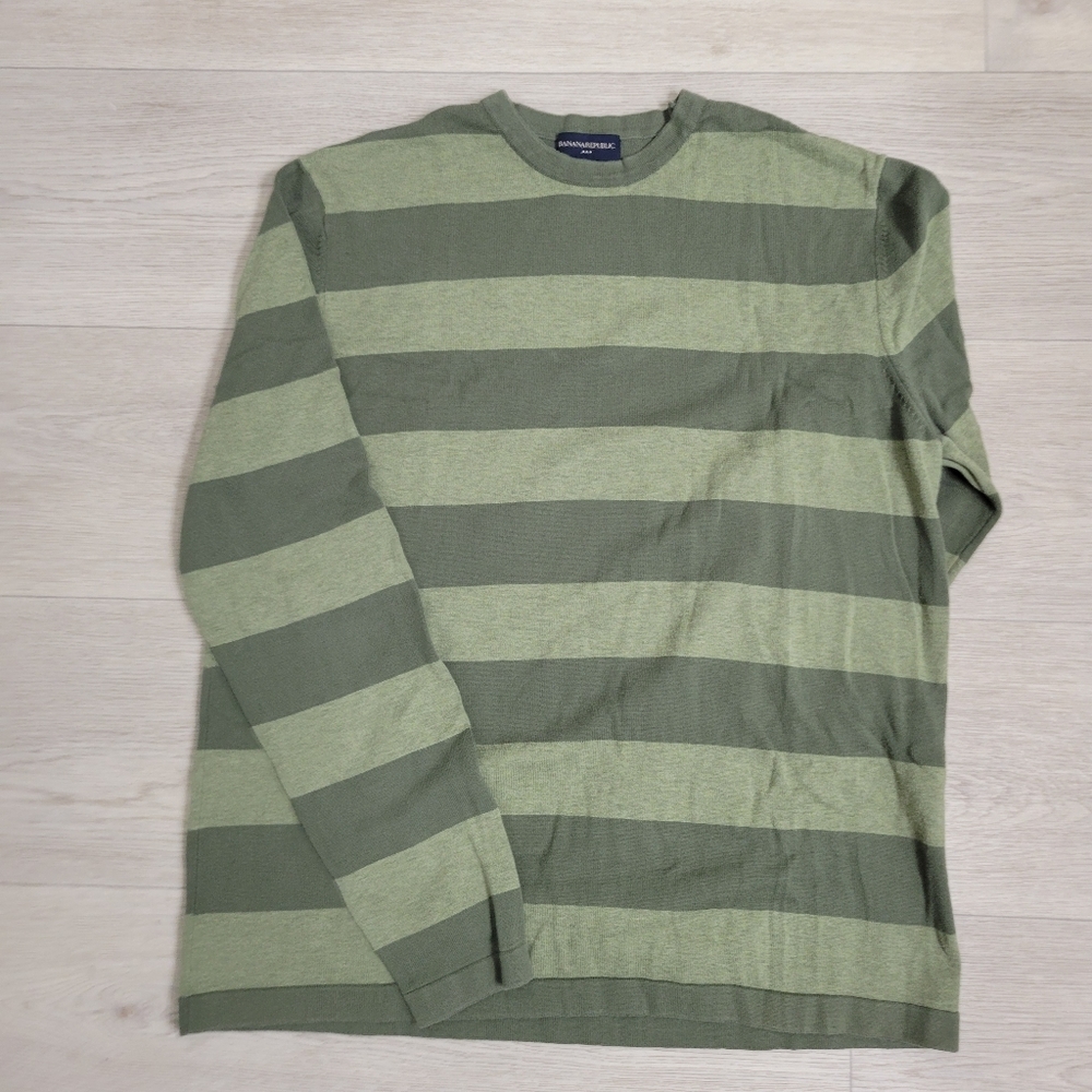 Banana Republic Striped Cotton Sweater Large